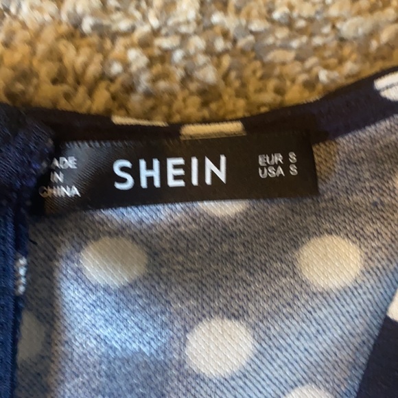 Navy Blue Polka Dot Dress - Picture 2 of 9